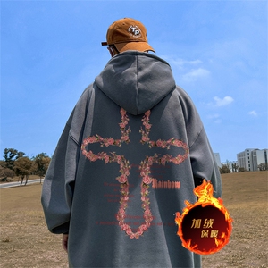 500克重磅秋冬美式加绒加厚卫衣外套 DL291常规特P35绒特P40图片