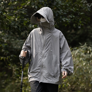 户外运动防晒衣男夏季潮牌日系设计感轻薄冰丝凉感连帽防晒服外套图片