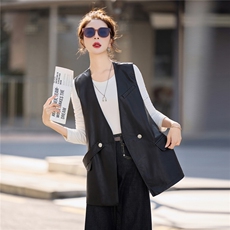 【春季女装新款】大量现货时尚中长款马甲皮衣外套，女装皮衣，简古