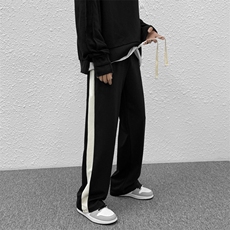 春秋季高街抽绳运动裤男女嘻哈坠感阔腿宽松直筒休闲裤K0362-P30，男装休闲裤，星座1008