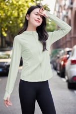 现货秒发2025新款韩版冰凉透气连帽遮阳长袖防晒衣瑜伽服，女装防晒衣，星宇服饰