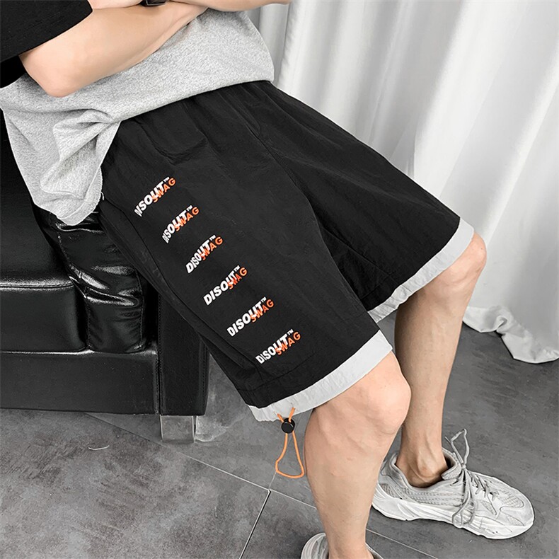 【】A003-HK7109-P40夏装新款时尚字母印花休闲短裤女模,男装休闲裤,电商A003