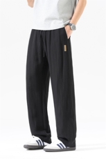 莱赛尔天丝亚麻休闲裤男士春夏季薄款宽松直筒运动阔腿裤控69，男装休闲裤，星座703