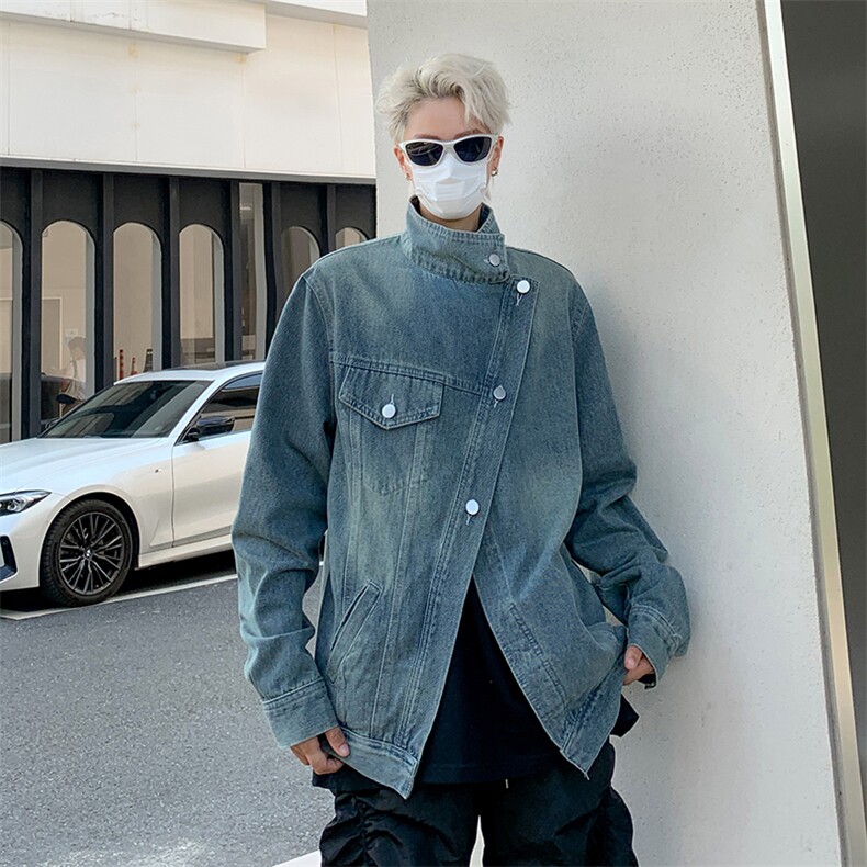 美式水洗牛仔夹克男秋季复古设计感小众宽松外套潮JK5-P63,男装夹克,星座308B-1