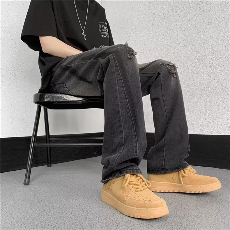 美式牛仔裤男春秋新款休闲直筒裤TG03P45,男装牛仔裤,星座1116-2