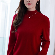 一线成衣半高领长袖针织打底毛衣女时尚纯色显瘦内搭上衣加厚毛衫，女装针织衫/毛衣，鄂维那特