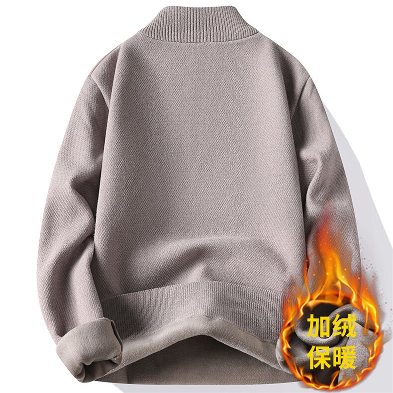 貂绒半拉链加绒加厚毛衣冬季一体绒保暖毛线针织衫7181-P45元,男装针织衫/毛衣,星座1706