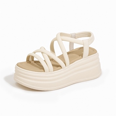 凉鞋女时尚百搭2024夏新款外穿不累脚松糕厚底女鞋防滑罗马沙滩鞋，女鞋凉鞋，星座1407-3