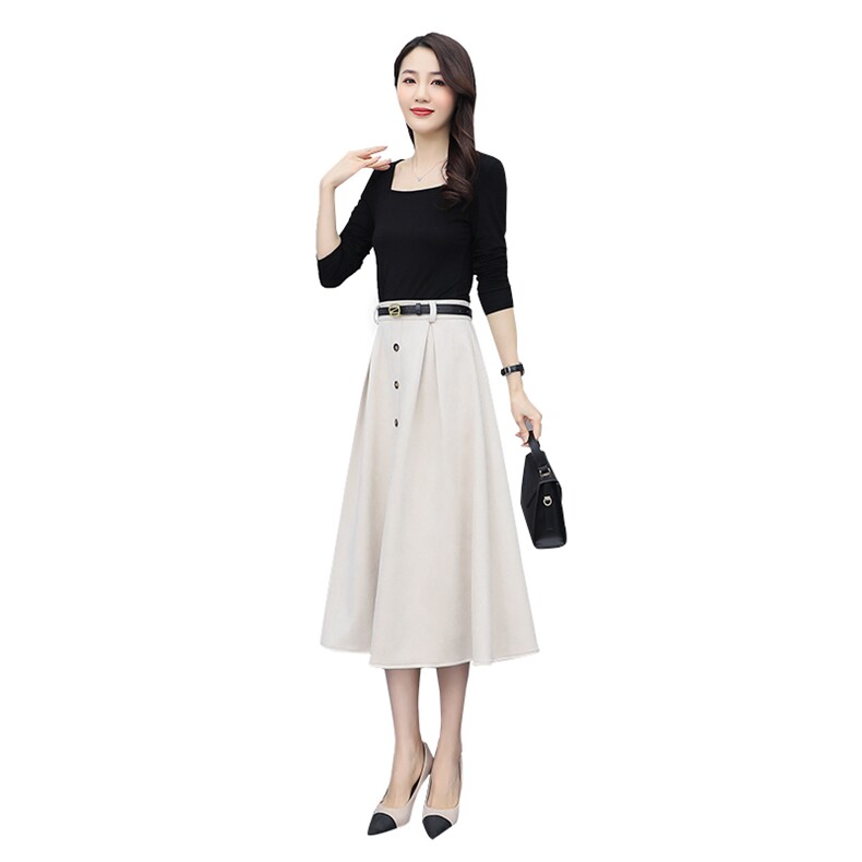 2021年新款女装时尚春季麂皮绒气质套装女图片