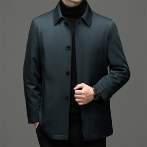 男士可脱卸内胆羽绒服冬季新款中年休闲上衣加厚保暖白鸭绒外套图片