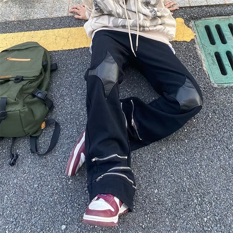 秋季新款高腰直筒牛仔裤男秋冬黑灰色裤子拖地百搭显瘦K2675-P61,男装休闲裤,星座412