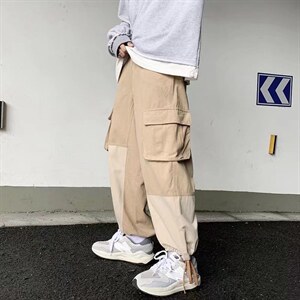 新款工装裤ins秋季宽松抽绳束脚裤潮牌百搭休闲裤潮流  K1463-P40图片