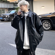 复古机车皮衣男宽松美式休闲皮夹克飞行员皮外套J5066P85控118，男装皮衣，电商A157