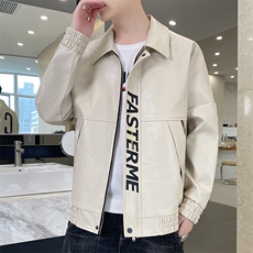 秋季新款皮衣男韩版潮修身帅气仿真皮夹克青年机车服外套V999-P85，男装皮衣，星座509