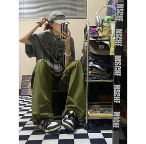 B221 美式ins街头hiphop宽松工装休闲裤子 LK23122-P65 控88图片