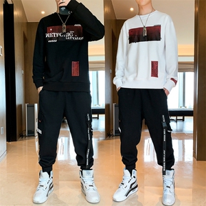 男士卫衣新款春秋ins潮流百搭宽松秋装两件套套装DS988T图片