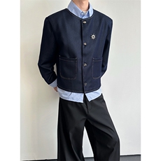 假两件设计衬衫领高智感垫肩外套男cleanfit夹克春季JK016P138，男装夹克，星座512-1（原513-3）