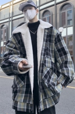 羊羔毛加绒加厚棉服外套男冬季百搭情侣棉衣M166P105控148，男装棉衣，电商A157
