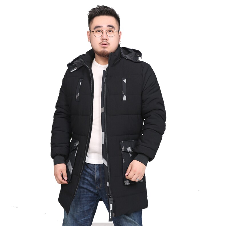 XL-8XL冬装男中长款棉服加肥加大码宽松潮流连帽棉衣外套8823P175,男装棉衣,星座802