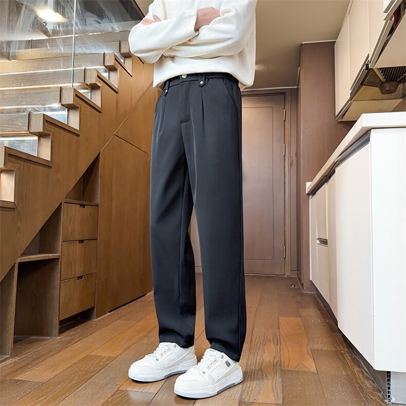 秋冬季男士中高腰商务直筒裤西裤休闲裤男高级感A266-K125-P35图片
