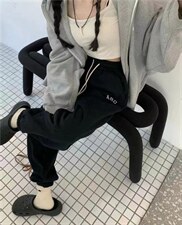 ABC字母卫裤，女装休闲裤，LL+