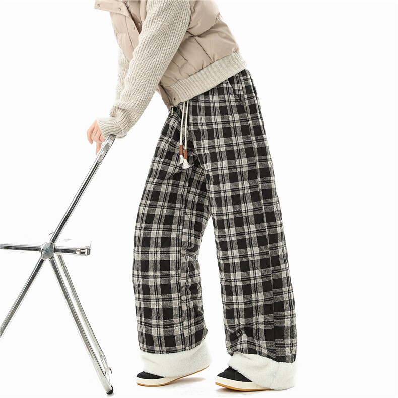 【现货】A165-K9202-特P65含18%羊毛羽绒棉裤格子加厚休闲裤，男装棉裤，电商A165