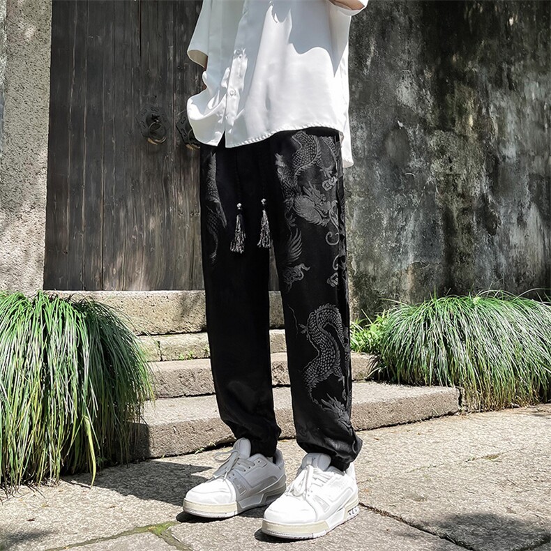 百搭休闲裤男宽松直筒休闲裤百搭ins港风潮男裤K09539-P40,男装休闲裤,星座308B-2