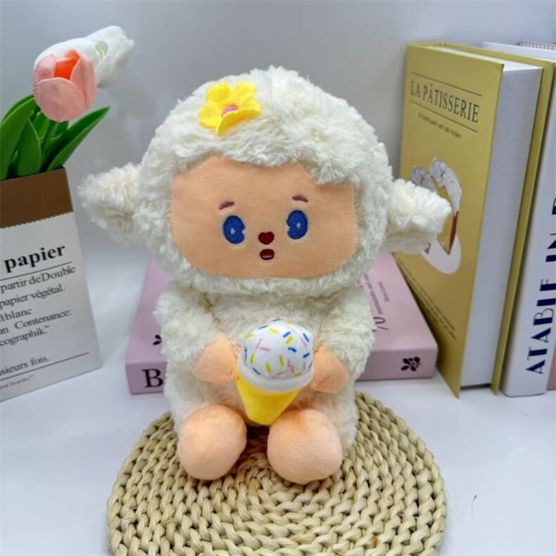 冰激凌小羊(压花绒），小芊伊毛绒玩具