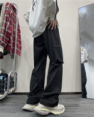抖音品质潮流大口袋工装裤宽松抽绳休闲裤B315-K24013-p55控78，男装休闲裤，电商B315