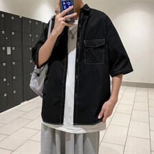 短袖衬衫春款男港风潮流CS012P32，男装衬衫，星座1116-2