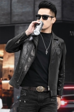 Z19013秋季男士绵羊皮修身外套皮衣夹克帅气P850，男装皮衣，电商B360