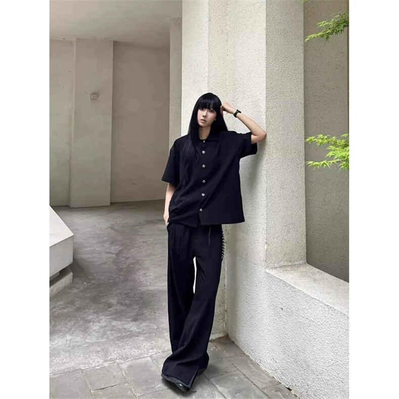 网图有货永生花系类褶皱肌理短袖衬衫男女宽松衬衣外套A684-P33,男装衬衫,星座1505