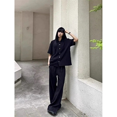 网图有货永生花系类褶皱肌理短袖衬衫男女宽松衬衣外套A684-P33，男装衬衫，星座1505