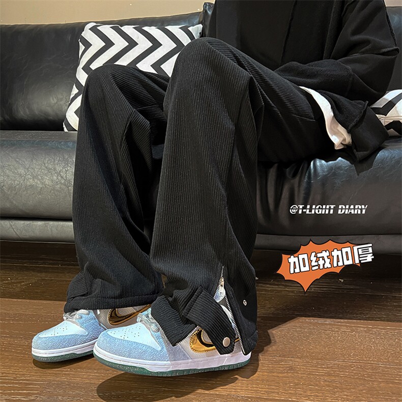 B221美式ins高街加绒加厚拉链灯芯绒休闲裤LK22089-P60控78,男装休闲裤,电商B221