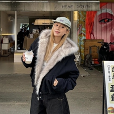 现货高品质美式高街冬季重磅硬挺短款座山雕毛领棉衣男女加厚外套，男装棉衣，电商A486-1