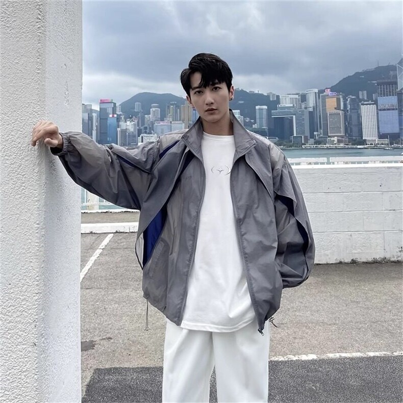 【有货】DFSY3377-批48日系百搭轻熟风宽松运动防晒衣潮ins男士,男装防晒衣,星座603-2