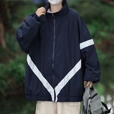 日系户外防风防水拼接连帽夹克外套男女宽松百搭冲锋衣XZ-199，男装夹克，星座1116A-1（原606A）