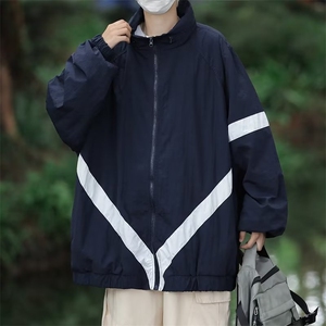 日系户外防风防水拼接连帽夹克外套男女宽松百搭冲锋衣  XZ-199图片