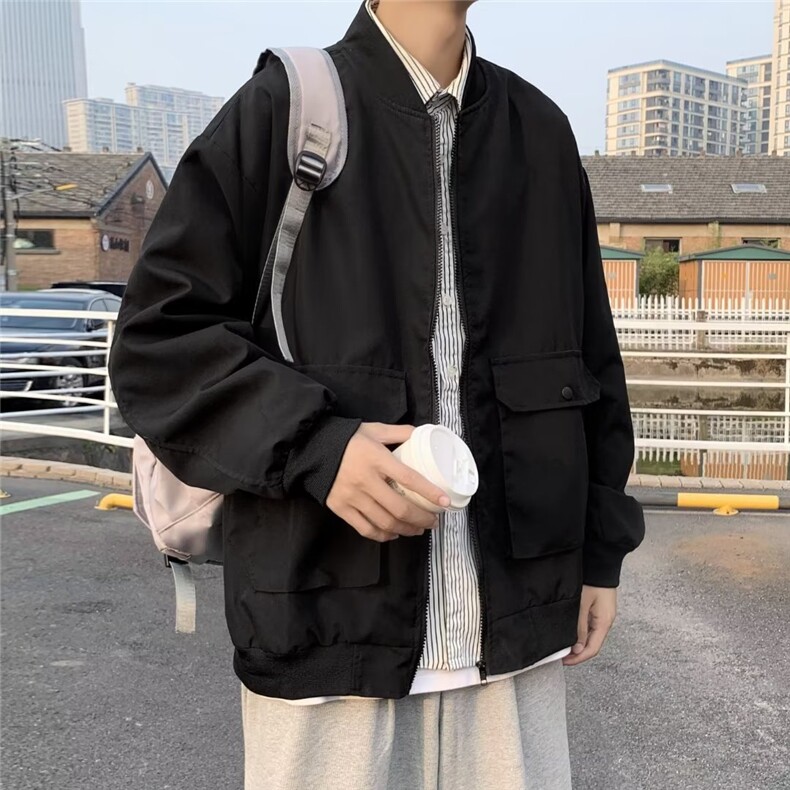 工装夹克男秋季棒球领飞行员外套秋JC94P50图片