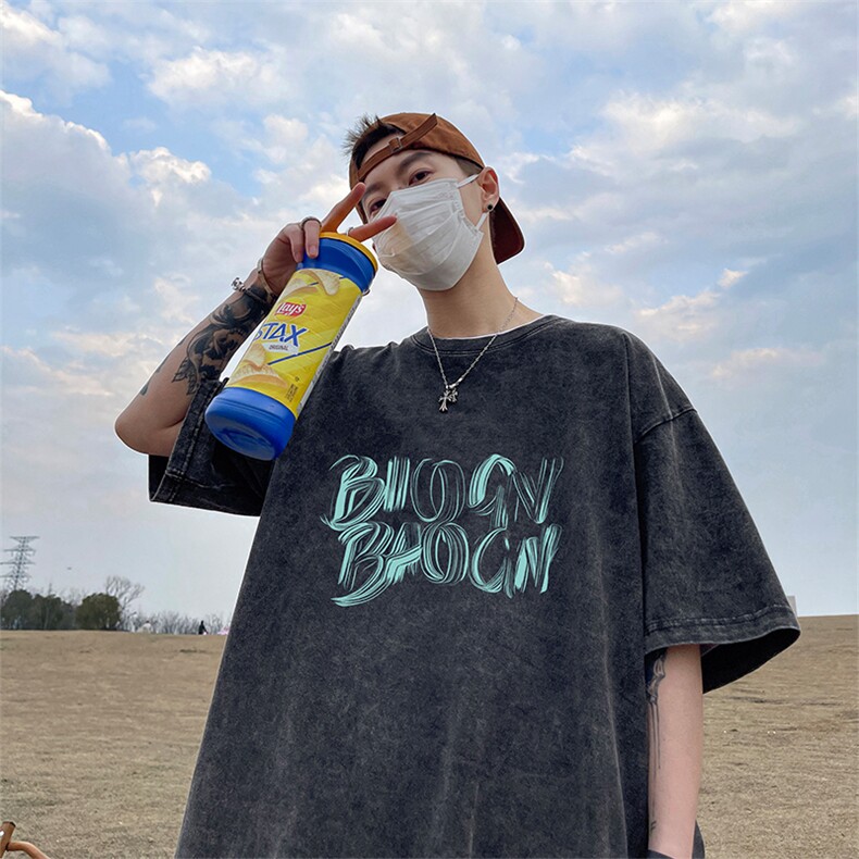 量大优可供抖音视频支持得物品质配合二开美式水洗短袖t恤SX117,男装T恤,电商A486