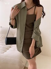 香丽迪网红chic高级感丝滑醋酸外披两件套，其它，香丽迪1