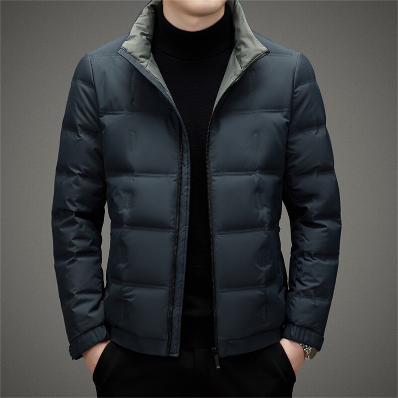 加厚保暖羽绒服男士冬季新款商务休闲立领上衣中年男装宽松外套，男装羽绒服，电商B212（原钱塘6029）