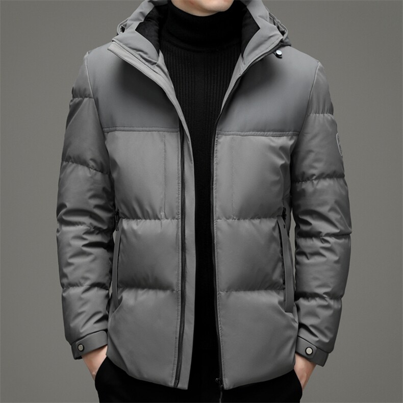 男士加厚保暖羽绒服2023冬季新款中青年可脱卸连帽白鸭绒休闲外套,男装羽绒服,电商B212（原钱塘6029）