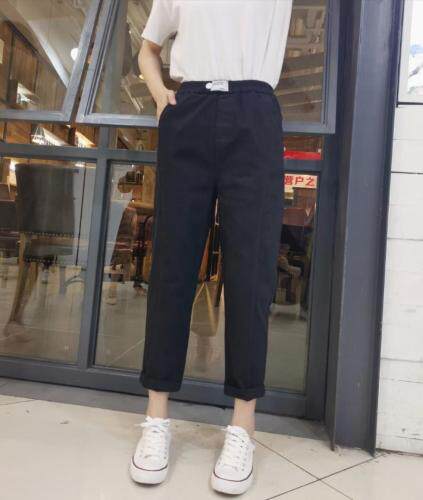 2021新款松紧腰糖果色百搭休闲裤，女装休闲裤，简 影