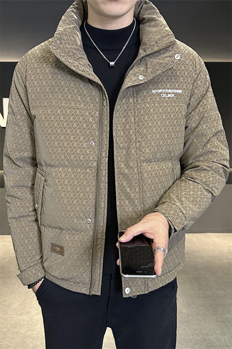 男士冬季标羽绒服时尚立领帅气百搭鸭绒保暖青年夹克外套,男装夹克,电商A225