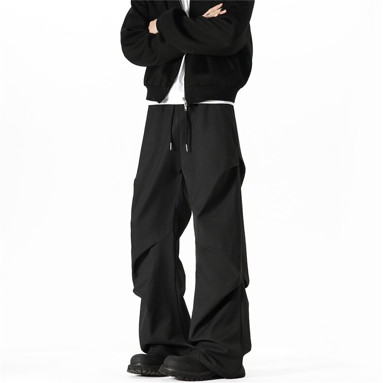 YK136特P48控75无影墙！加厚斜纹面料美式褶皱微喇大码休闲裤，男装休闲裤，电商A249