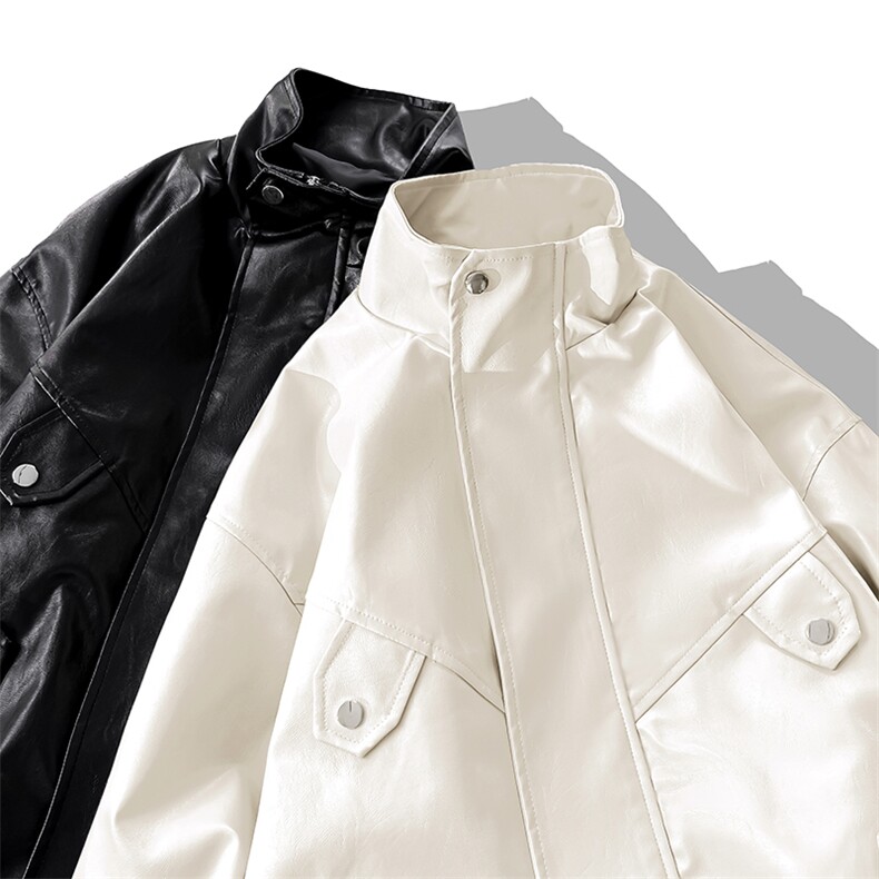 秋季男士皮衣休闲立领夹克百搭潮流外塔上衣A266-PY008-P75控138,男装夹克,电商A266