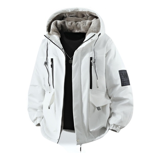 立体冬季外套加绒加厚潮牌夹克连帽宽松保暖派克服 A436-D209-P80图片