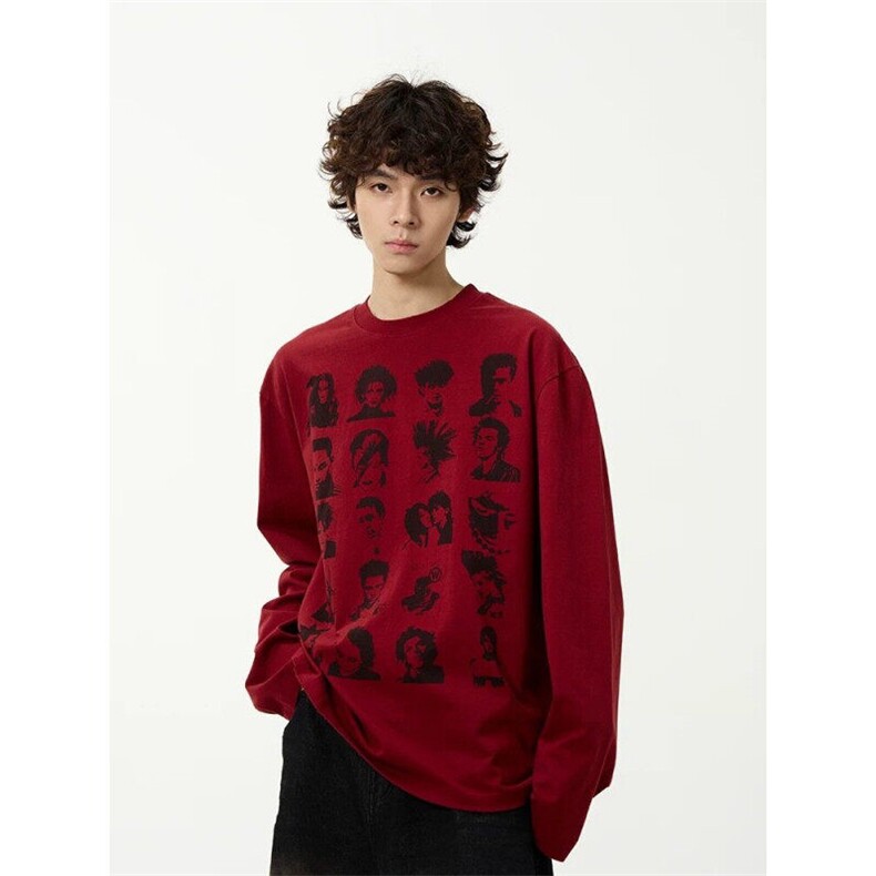 网图现货潮全棉印花圆领长袖T恤打底衫CT811-P29，男装T恤，电商C310-1