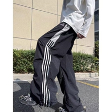 美式复古条纹情侣春秋三条杠裤子K099p43，男装休闲裤，电商D315A